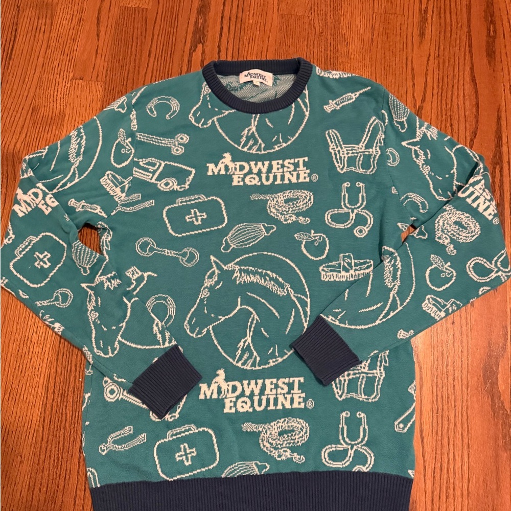 Vintage Midwest Equine Horse Equestrian Sweater